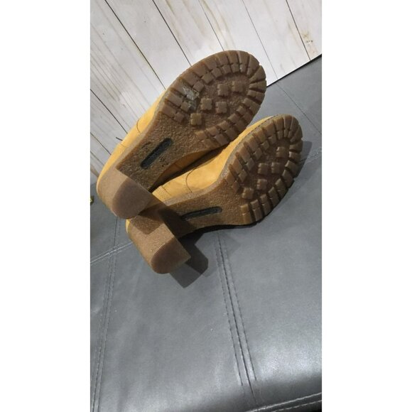 Timberland Boots Heeled Boots Wheat Leather Womens Size 9 Lace Tie 8715A Glancy - Picture 8 of 10